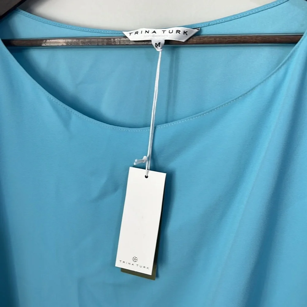 Trina Turk Asymmetrical Radiant Top BLUE - Picture 6 of 7